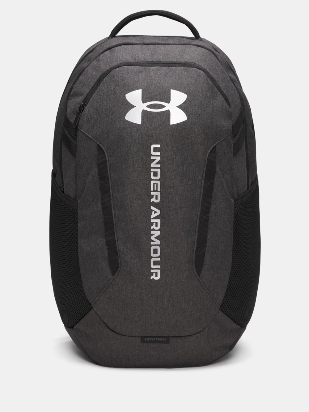 NEW NWT Under Armour HUSTLE 6.0 black full heather metallic silver men backpack
